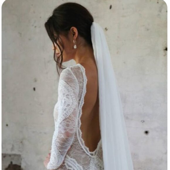 Grace Love Lace Gabriela silk chiffon cathedral veil NWT - Picture 5 of 8